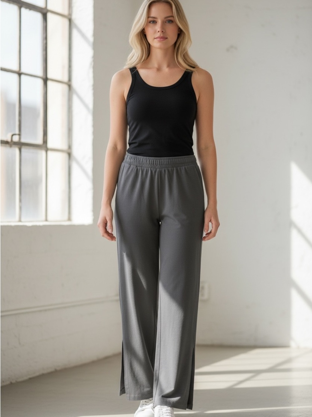 Women's Wide-Leg Lounge Pants - Gray